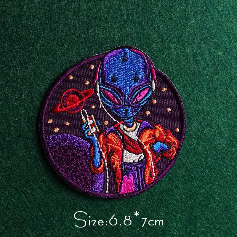 

Alien/UFO Patch Embroidered Patches For Clothing Iron On Patches On Clothes DIY Unicorn/Leaf Stickers Patch On Jeans Applique