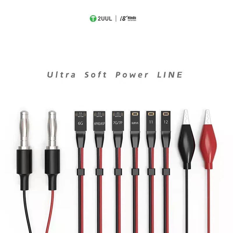 2UUL &18 Kinds PW01 Ultra Soft Boot Line Power Supply Test Cable For iPhone 6- 12 Pro Max Motherboard Activation Current Cable