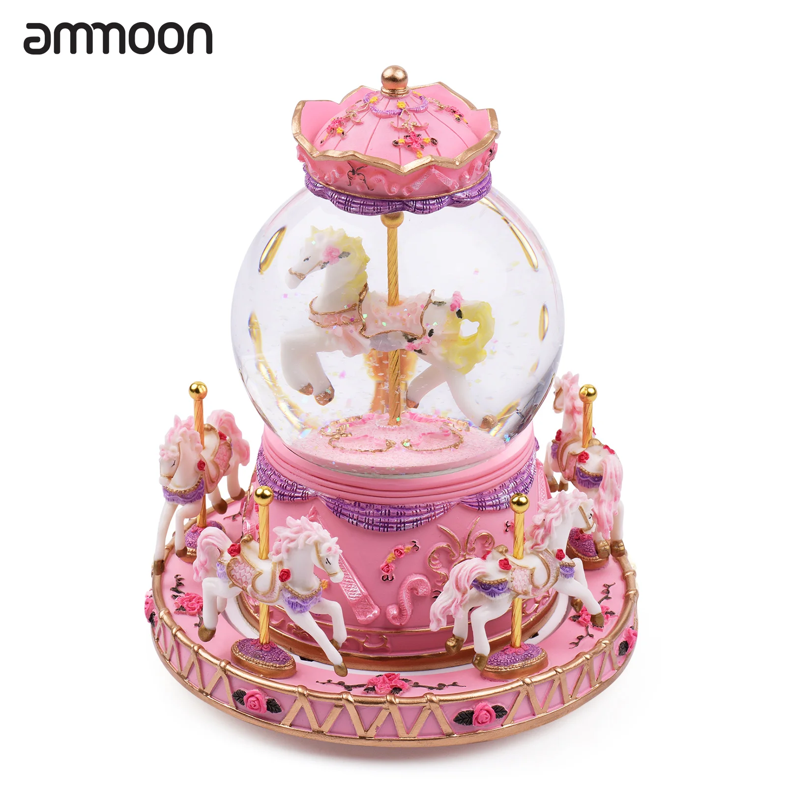 

Ammoon карусель лошадь музыкальная шкатулка снег глобусы Цвет сменить светодиодный светильник светящиеся единорог музыка Коробки лучший под...