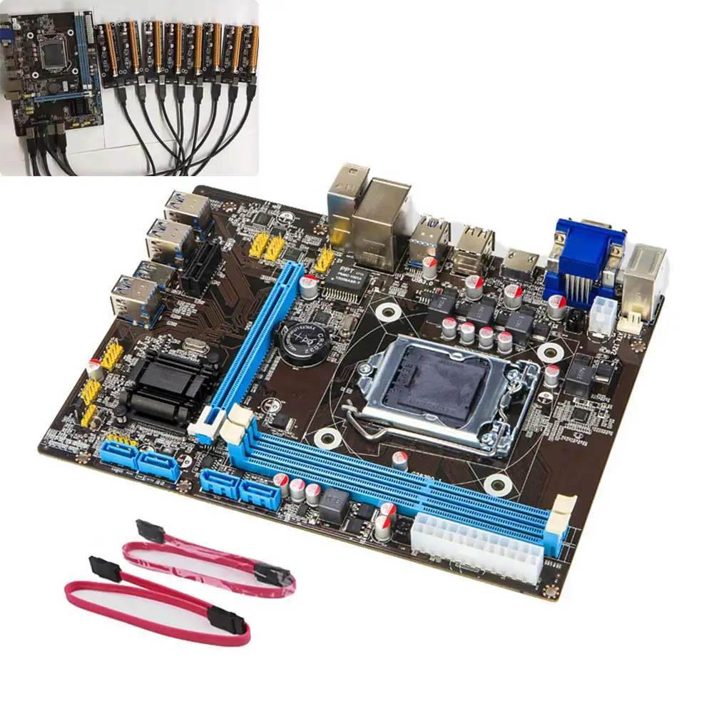 B85 BTC + ETH Майнинг Биткоин 8 PCI E USB3.0 прямой слот для материнской платы Intel LFX