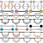 1 пара пирсинг высокого качества циркониевые кольца для сосков сердце Штанга Кольцо для сосков пирсинг Спираль пирсинг ювелирные изделия для пирсинга тела Oreja