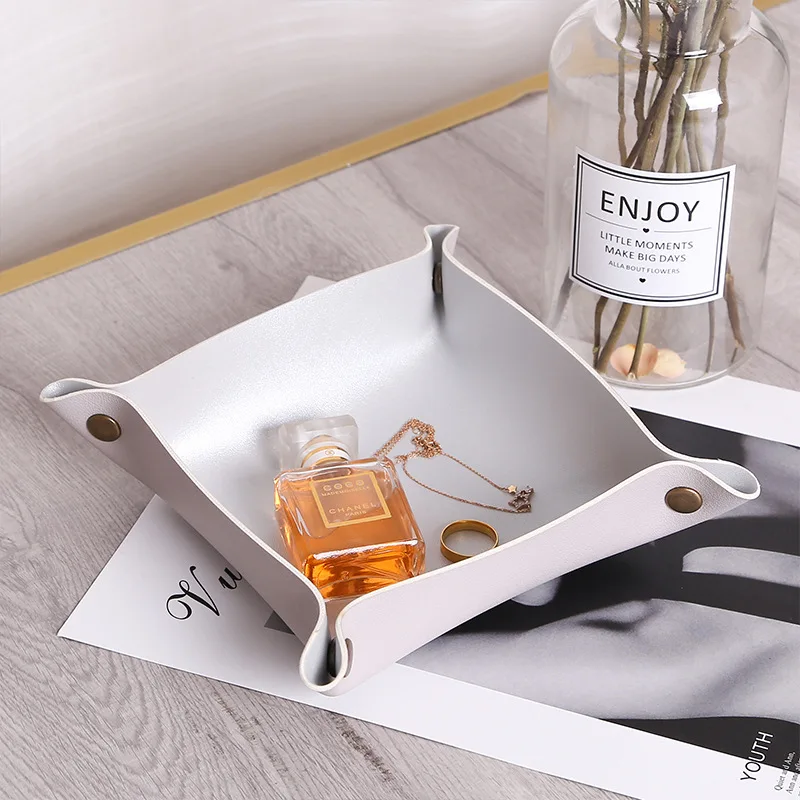 Водонепроницаемый ПУ косметический ящик для ванной комнаты Домашний Органайзер