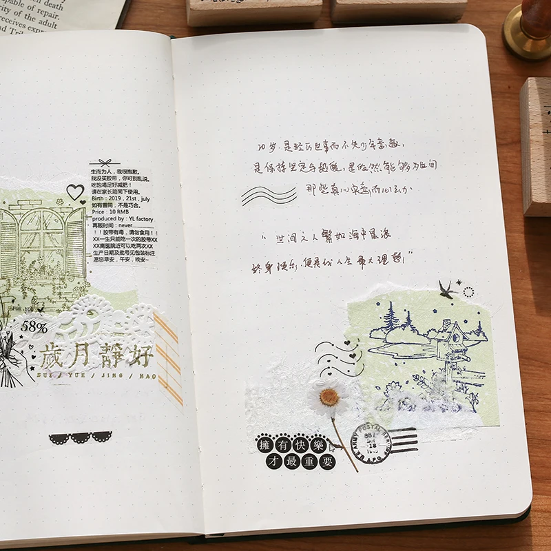 Винтажная серия для почты цифровая мини деревянная печать ручной работы штампы