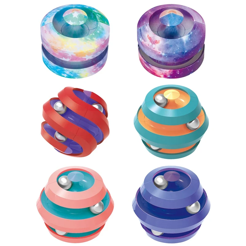 Starry Sky Rotating Bean Toys Decompression Small Beads Spinner Magic Cube Stress Relieve Puzzle Track Ball for Kids Adult |