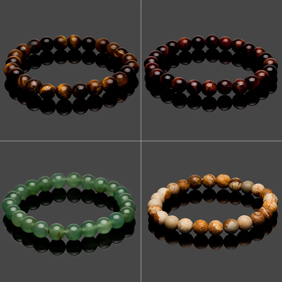 Новые браслеты с бусинами из натурального камня высокое качество тигрового