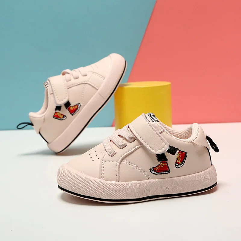 Детская обувь детская спортивная для малышей на весну и осень дышащая кожаная