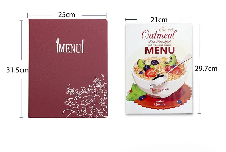 A4 PU Leather Recipe Book, Cover Design Custom-made Restaurant/Bar Loose-leaf Menu Price List 8 Pages and 16 Sides Free Shipping images - 6