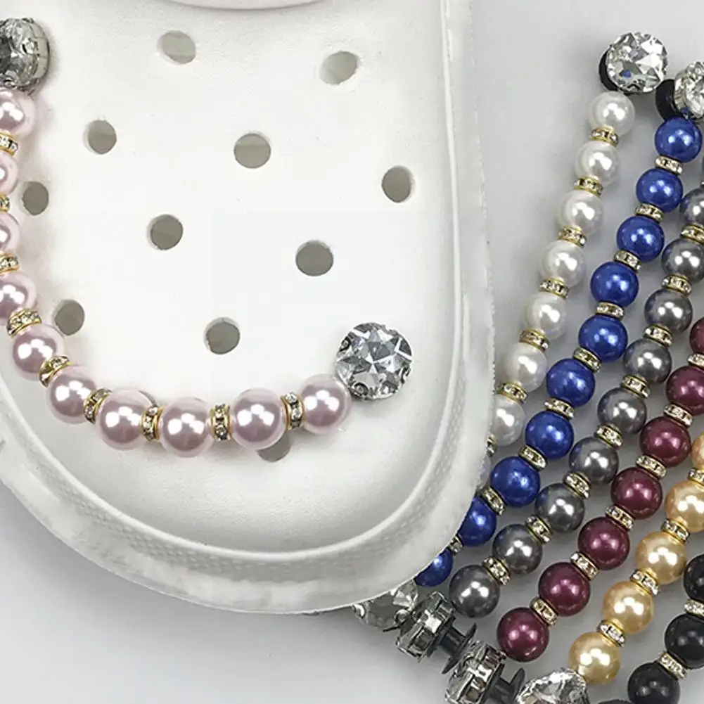 

For Croc Hole Shoes Shoe Chain Pearl Accessories Shoe Chain Buckle Decoration Buckle Shoe Flower P8J7