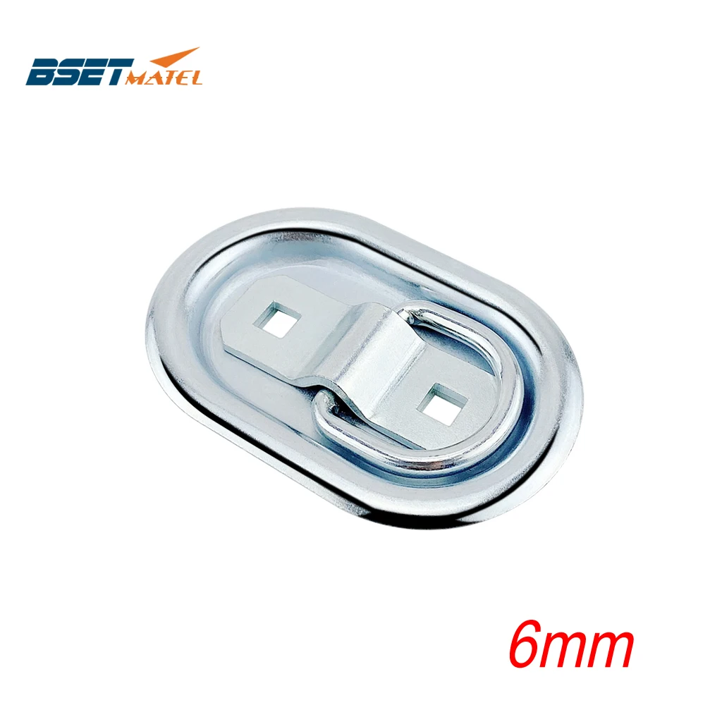 

6mm Solid Steel Tie Down Lashing D Ring Strap Rope Deck Point Anchor Folding Pad Eye for Trailers Van Boat RV Camper Caravan