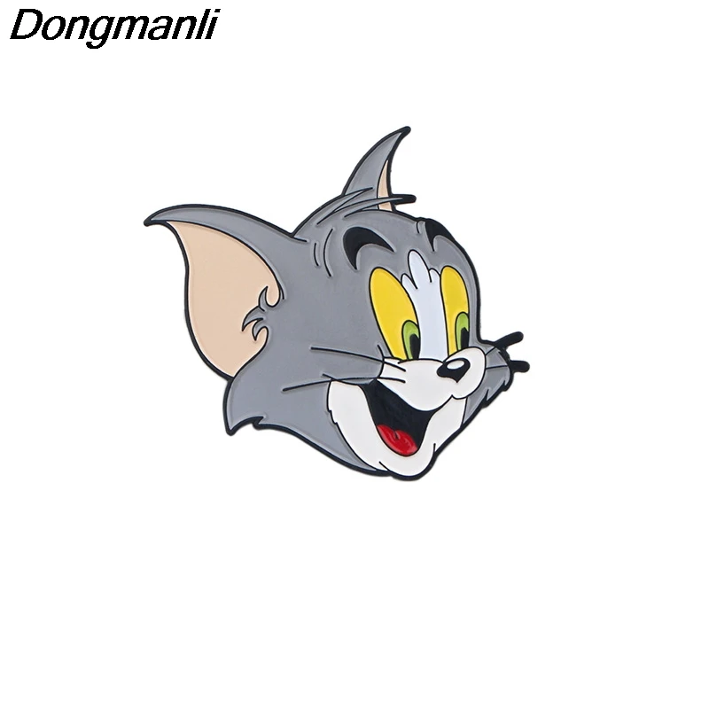K730 кошки и мыши мультфильм аниме металлические эмалированные булавки Броши