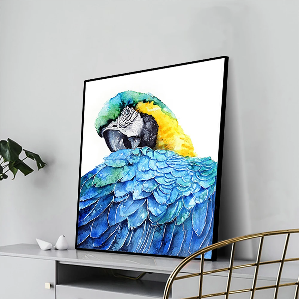 

Artistic Parrot Bird on Branches Wood Landscape Oil Painting on Canvas Poster Print Wall Picture For Living Room Cuadros Decor
