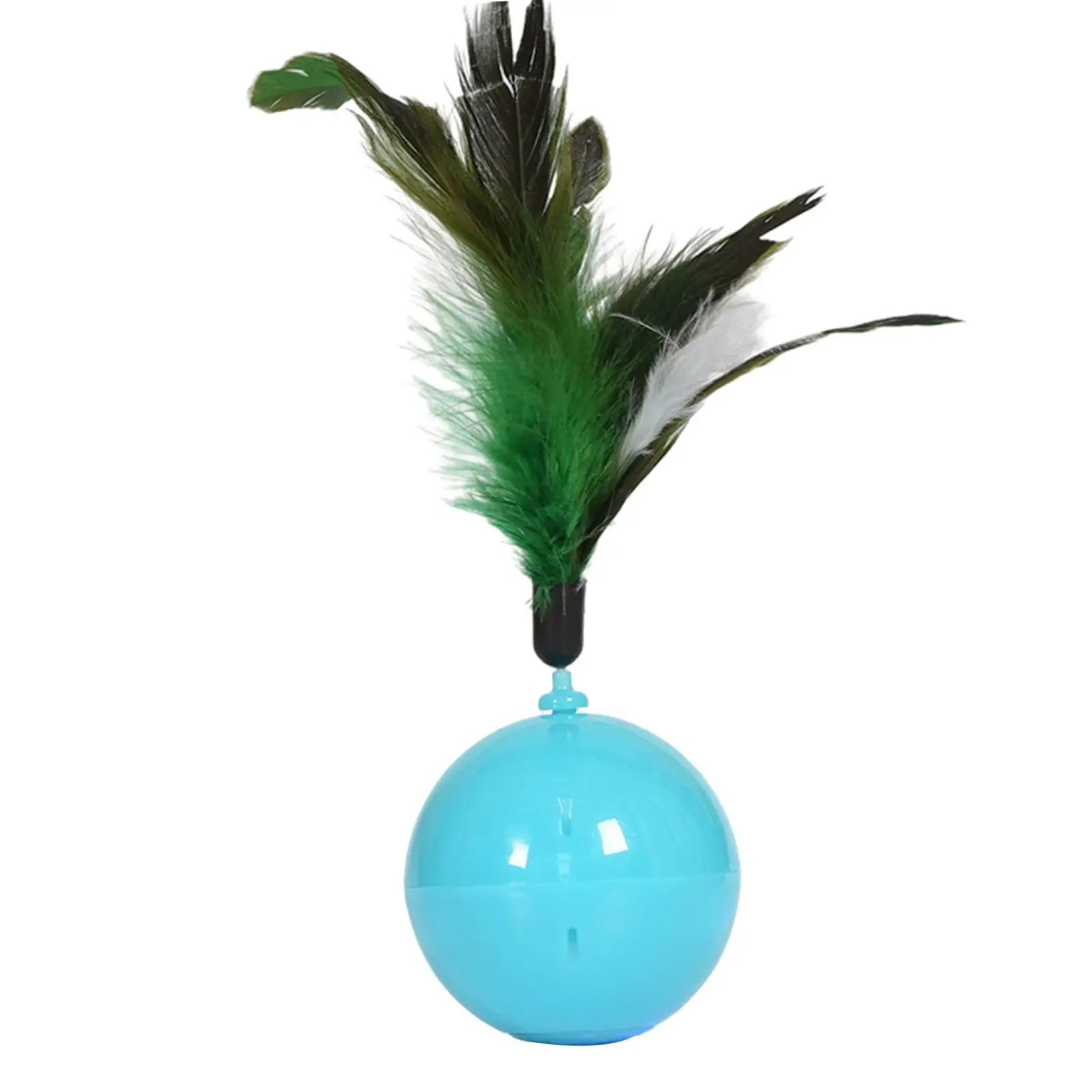 

Pet Cat Interactive Ball Self Rotating Electric Playing Indoor 6-Modes Tumbler USB Rechargeable Chasing Feather Teaser