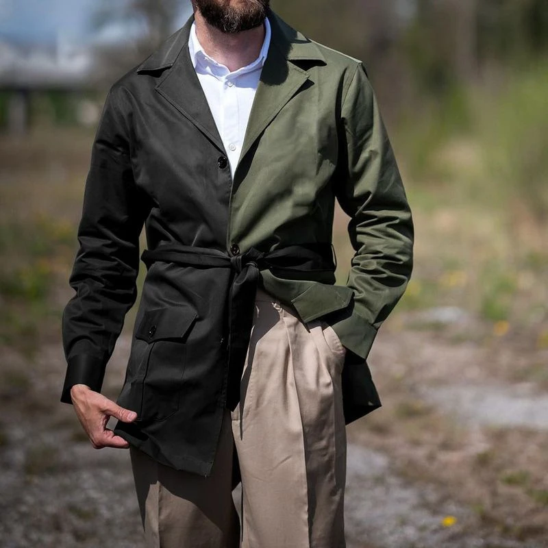 

Ветровка мужская средней длины, модная повседневная куртка, тренчкот, Мужская одежда, длинное пальто в стиле панк, одежда, 2021