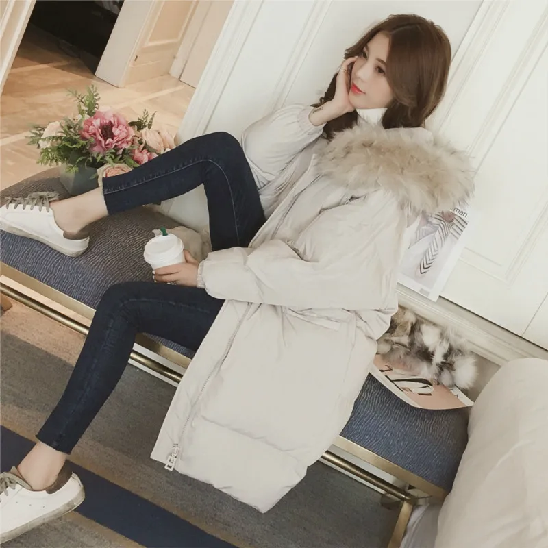

Women's Winter Down Jacket With a hood Thick Down Parkas Long Female Jacket Coat Loose Warm Winter Outwear 2021