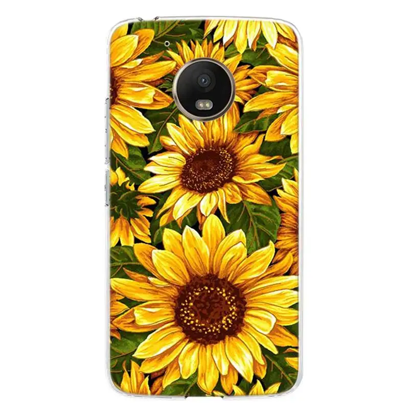 beauty yellow sunflower print cover phone case for motorola moto g8 g7 g6 g5 g9 e6 e5 plus play power one action fusion macro free global shipping
