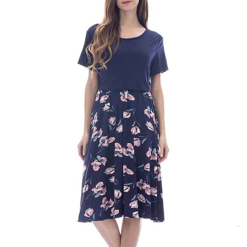 Однотонные платья для беременных с цветочным принтом платье грудного