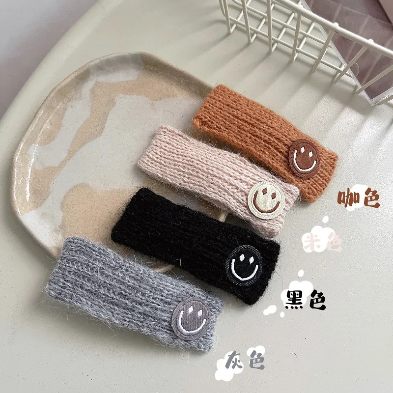 

Симпатичная шпилька для волос осень и зима BB зажим чистый улыбающийся край зажим для девушек тканевый Краб для волос на удачу аксессуары из ...