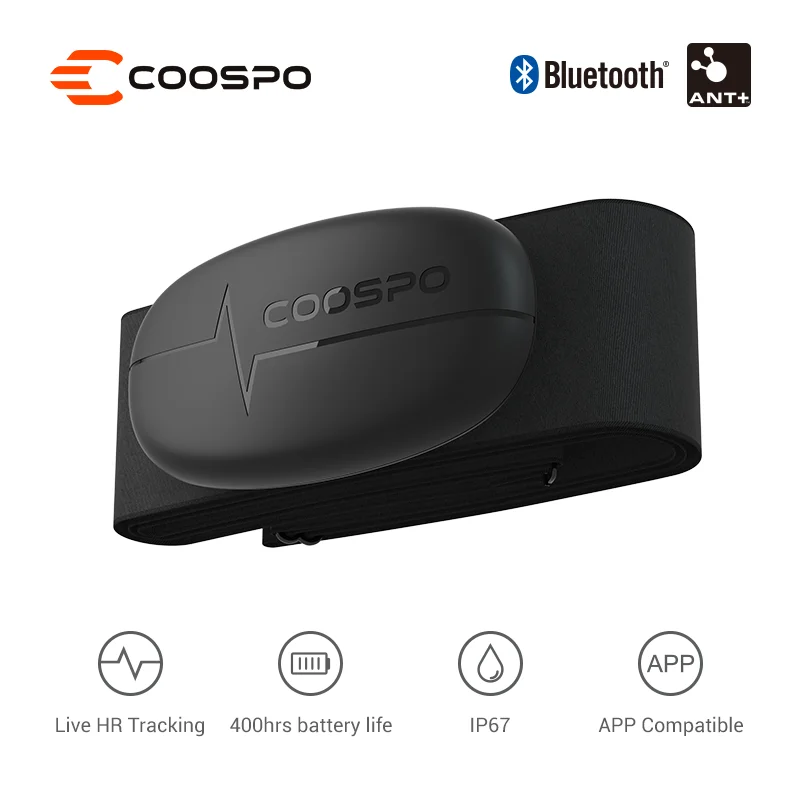 CooSpo-Monitor de ritmo cardíaco H6M para el pecho, Correa con Bluetooth 4,0 ANT +, Sensor de ritmo cardíaco, resistente al agua, para Garmin Wahoo, novedad