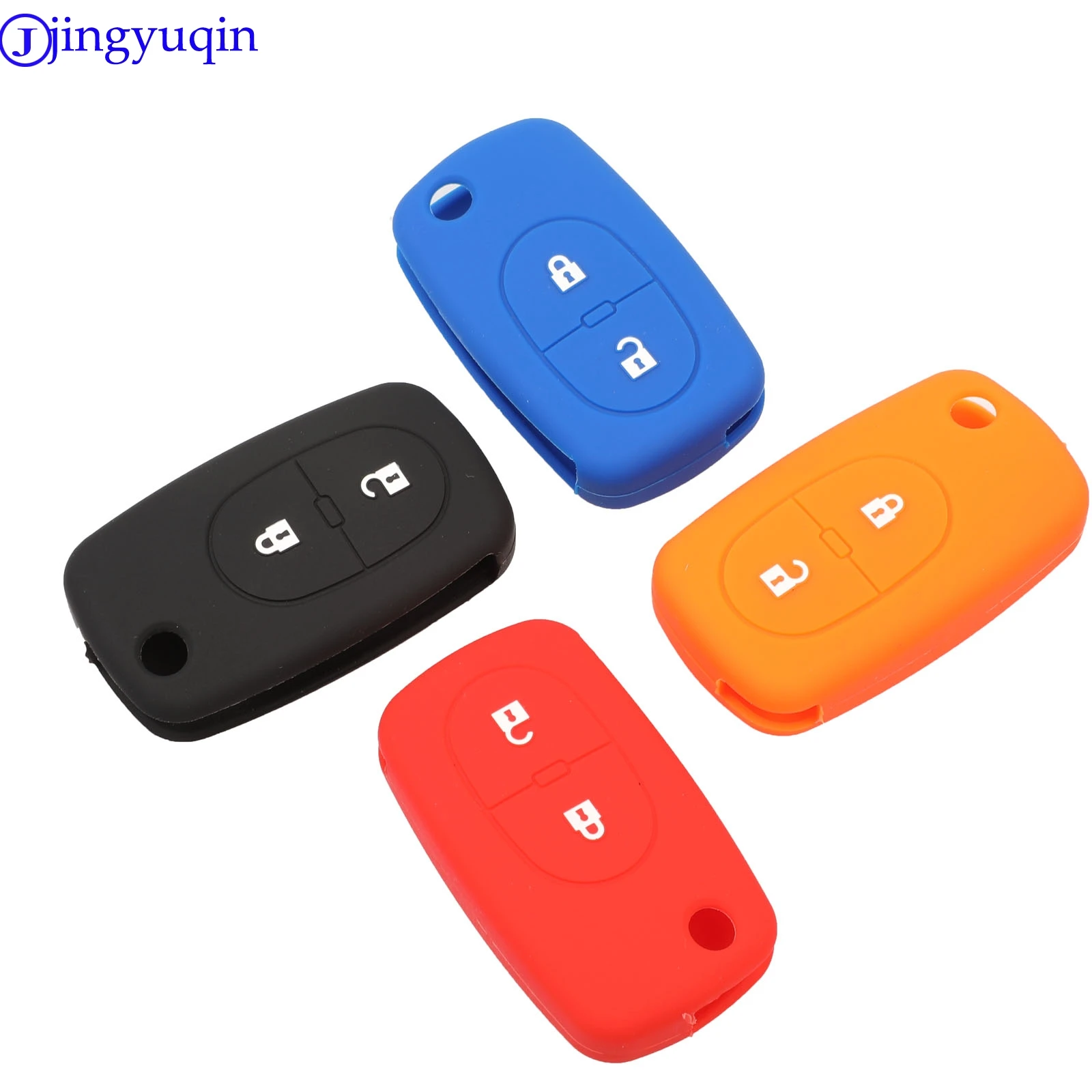 

jingyuqin Silicone Case for Audi Key Shell Cover Fob 2 Button Flip Folding Remote Rubber Holder for Audi A2 A3 A4 A6 Old Models