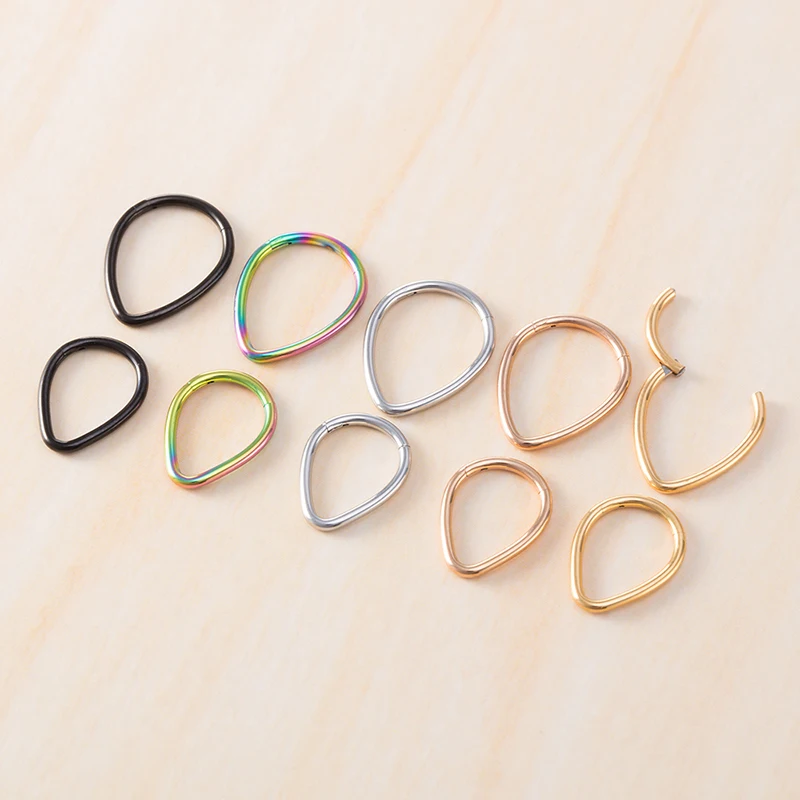 

1PC Hinged Segment Nose Ring Septum Piercing Hoop Eyebrow Cartiliage Earring Stainless Steel Tragus Helix Clicker Body Jewelry