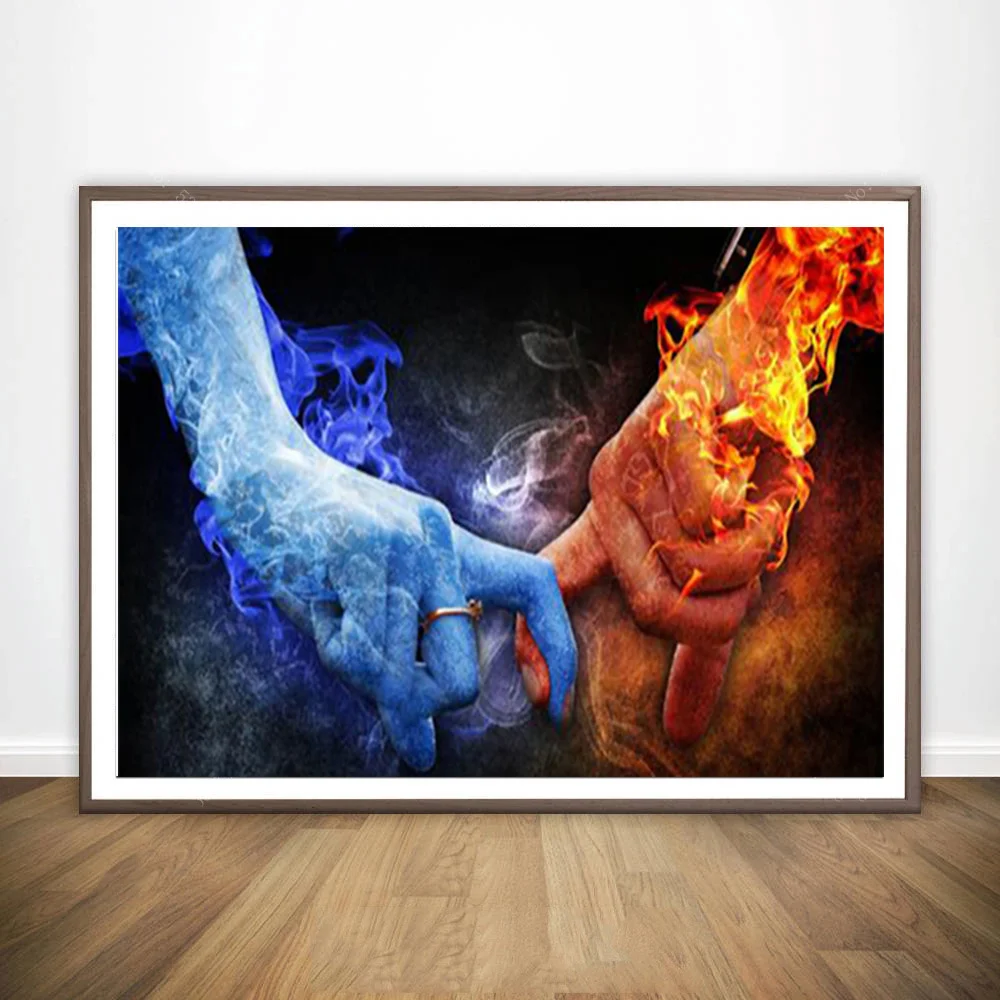 

Paint By Numbers Hand of Ice and Fire DIY Painting By Numbers On Canvas Frameless Digital Hand Painting Home Decor 40x50cm