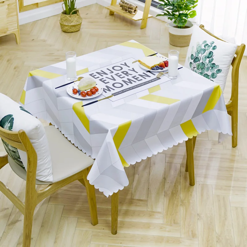 Прямоугольная скатерть из искусственной кожи водонепроницаемая пластиковая для