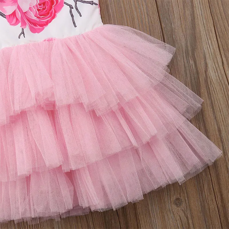 Летнее платье для девочек платья принцессы с принтом девочек-подростков