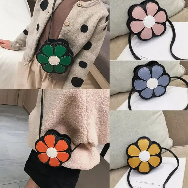 

Children's PU Leather Messenger Bag Little Princess Fashion Cute Sunflower Bag Kids Girls Purse Coin Small Bag