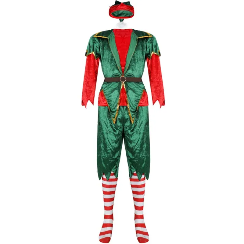 Couples Christmas Elf Costume Women&ampMen Santa Claus Cosplay Xmas Santa`s Helper Outfit For Women Men Plus Size | Тематическая