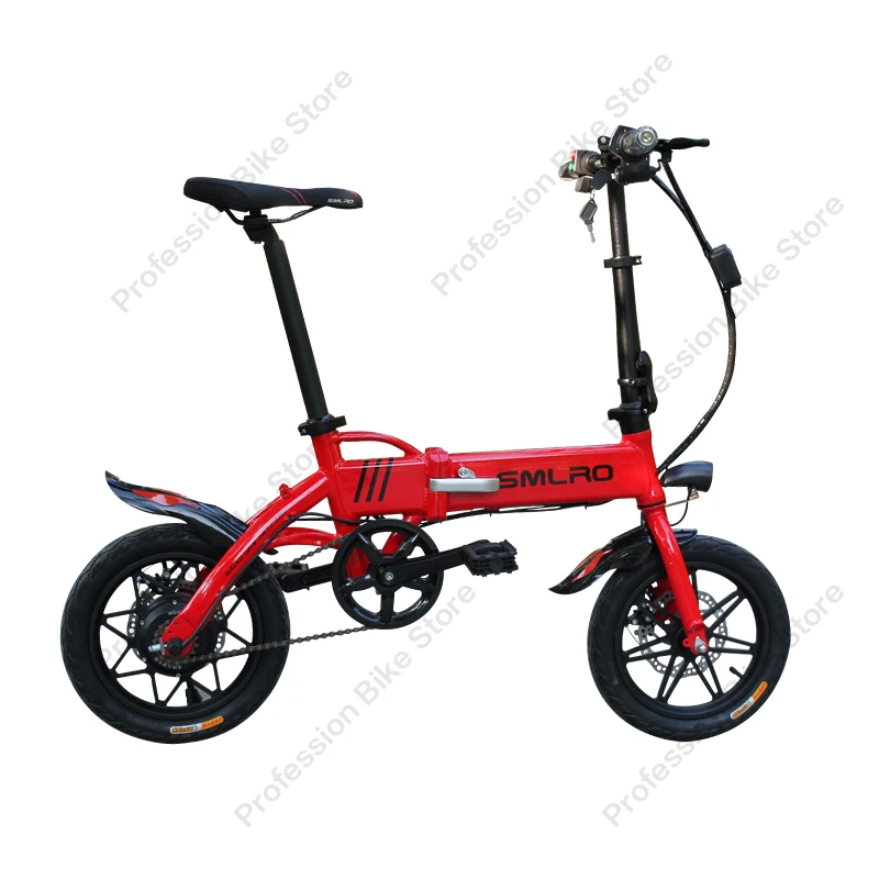 

SMLRO EV2 Adult Electric Bike 14 Inch Wheel 240W 36V 10AH Folding Road Electromobile Mobility Bicycle Lithium Battery E-Bike