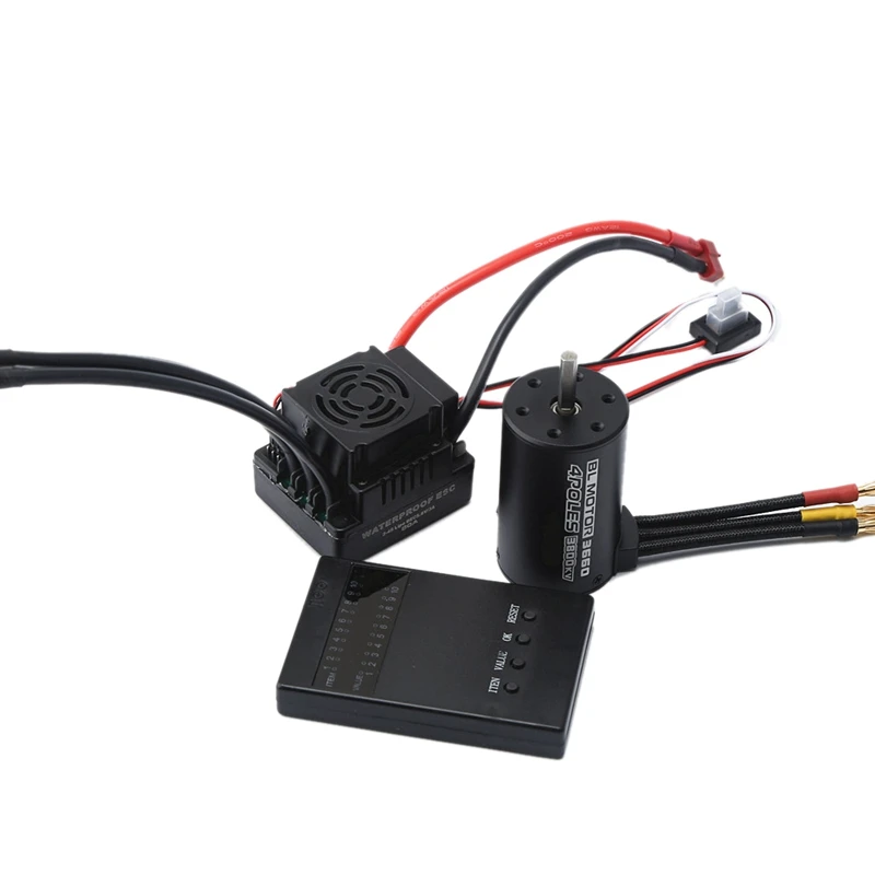 

Водонепроницаемый бесщеточный двигатель 3660 80A ESC Комбинированный набор для 1/8 RC Car Truck