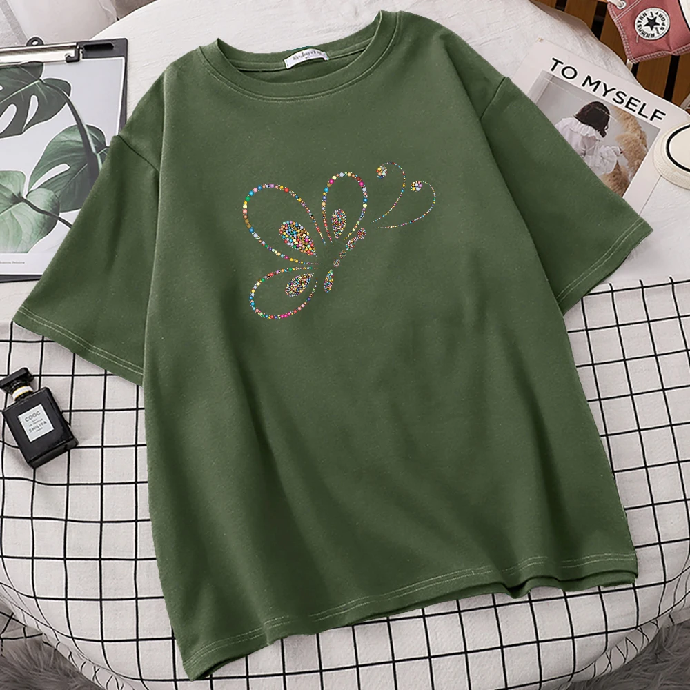 

Футболка мужская оверсайз с принтом бабочек и круглым вырезом