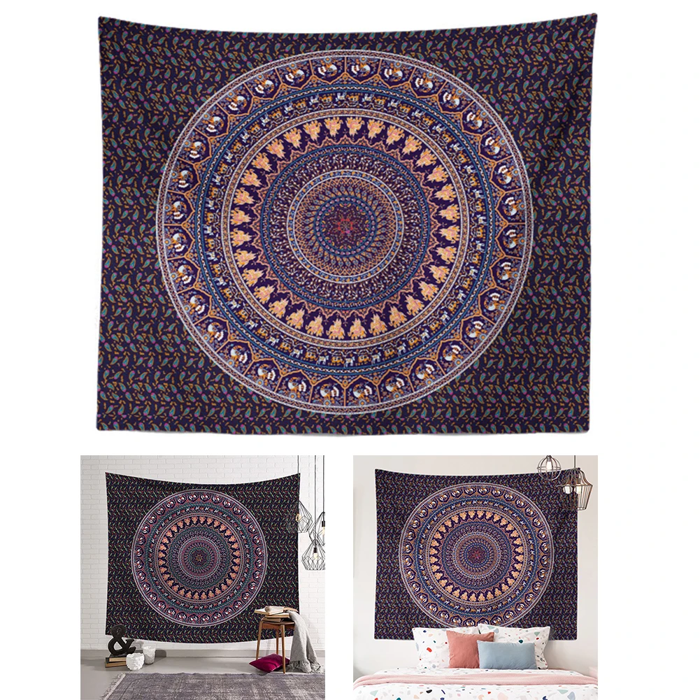 

India Mandala Tapestry Wall Hanging Boho Decor Wall Cloth Tapestries Psychedelic Hippie Night Moon Tapestry Mandala Wall Carpet