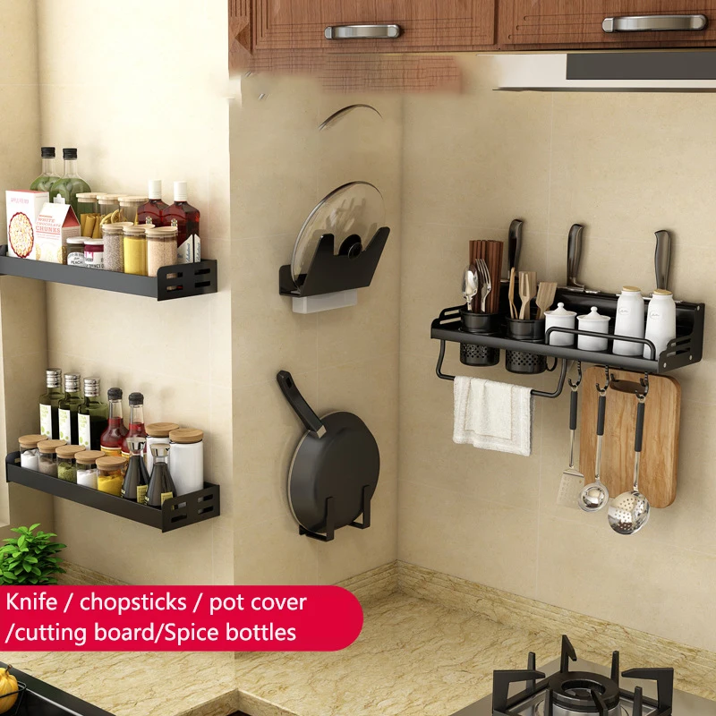 Настенный кухонный стеллаж для хранения посуды ножа специй | Дом и сад