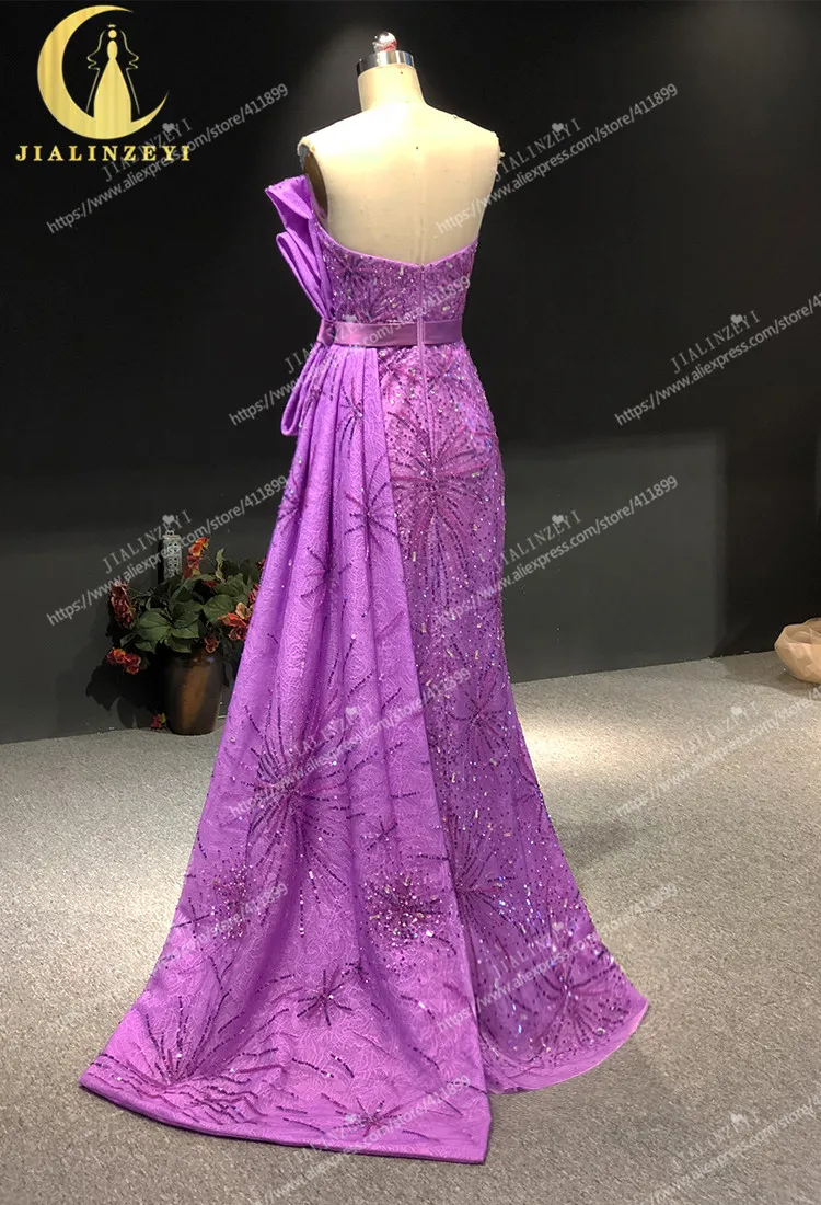 100% Real Picture Boat Neck Full Beads Sequins with Flowers Court Newest Formal Dresses Long Evening Dresses 2020