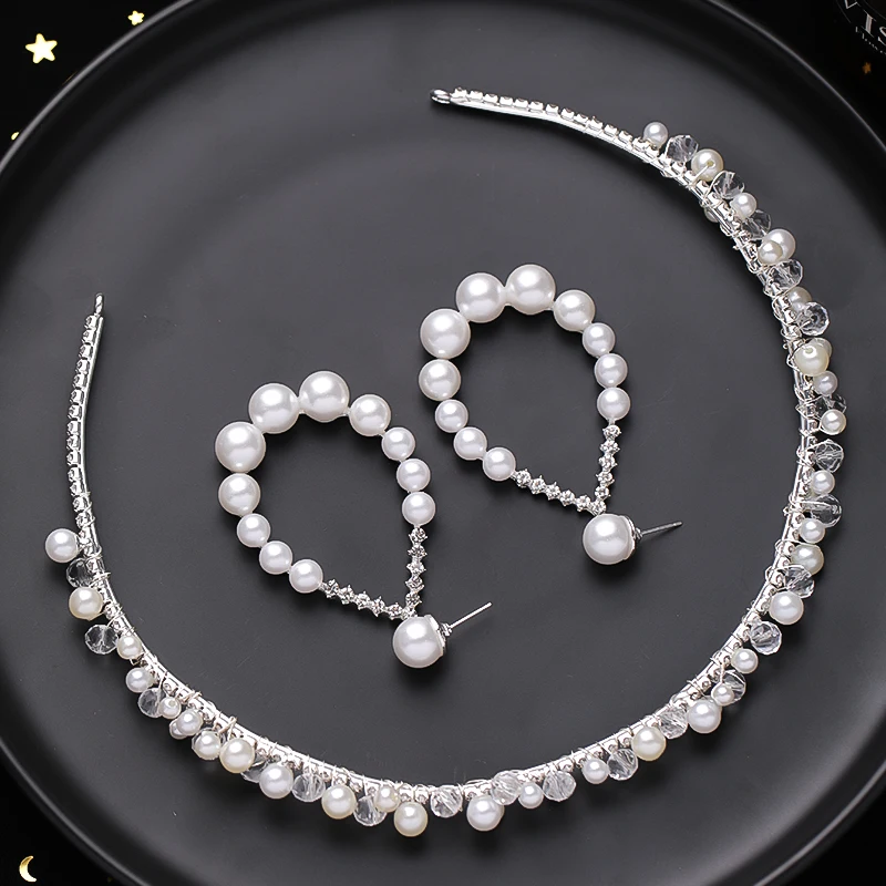 

Wedding Hair Accessories Crystal Pearl Hair Belt Wedding Bridal Hair Ornaments Hair Jewelry bride Headdress Headbands