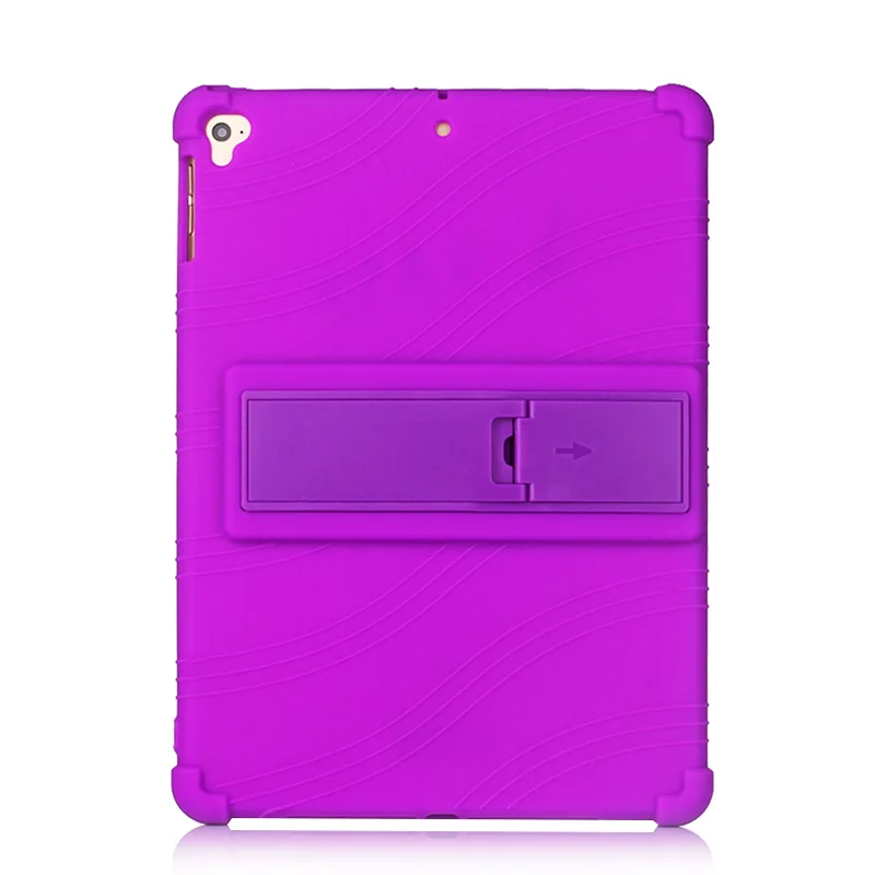 Фиолетовый Для IPad 9,7 Чехол для IPad Air 2 Air 1 Чехол IPad 5 6 5th 6th поколения принципиально мягкий силиконовый+ PC подставка для Coque - Цвет: Фиолетовый
