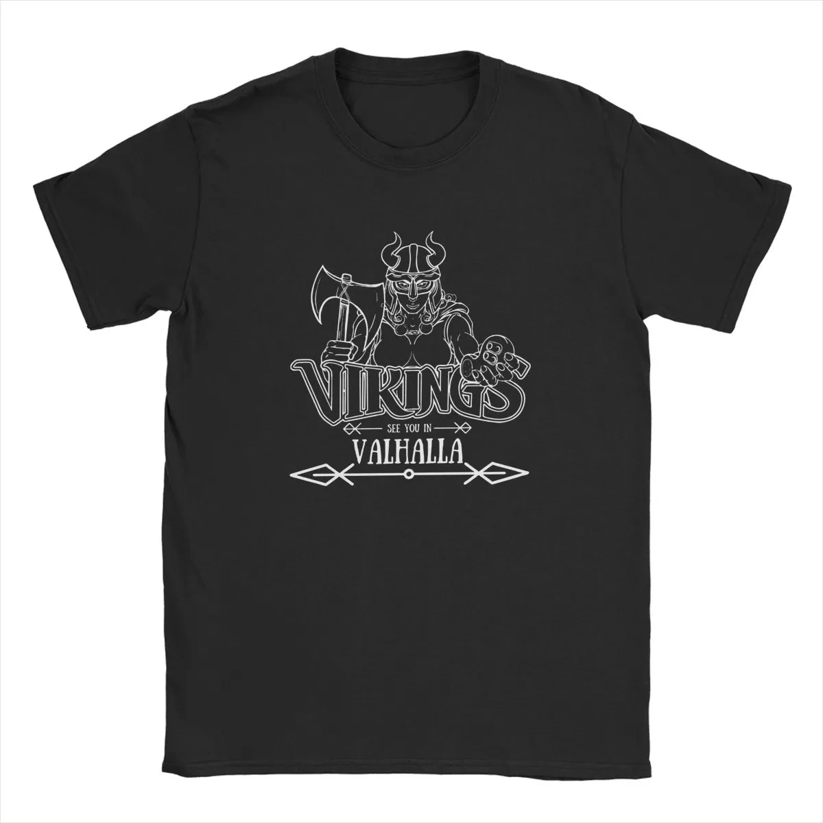 

Men's See You In Valhalla Viking Warrior Character T Shirts 100% Cotton Clothing Funny Short Sleeve Tees Classic T-Shirt