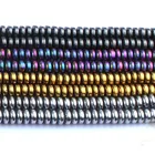 Плоские Круглые Бусины Из Натурального Гематита, минеральные бусины с покрытием 4x2 мм, бусины в форме ронделя, искусственное ожерелье для браслета, 180 шт.