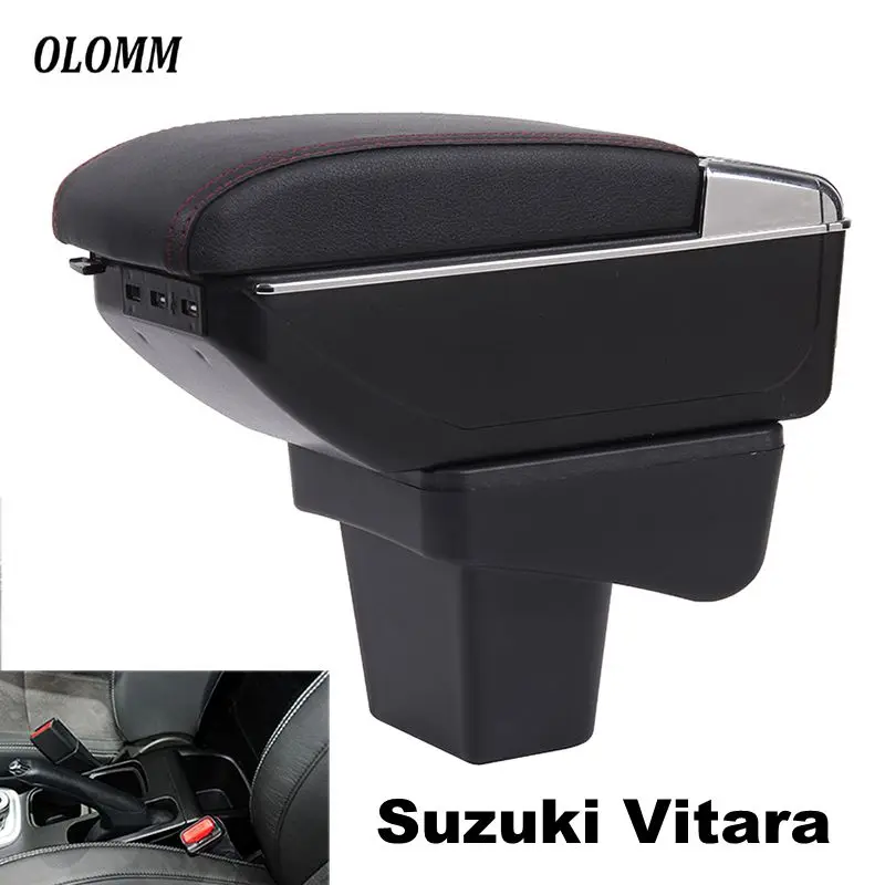 Подлокотник коробка для Suzuki vitara центральный магазин содержимое коробка для хранения подлокотник коробка с подстаканником пепельница аксессуары Русская версия