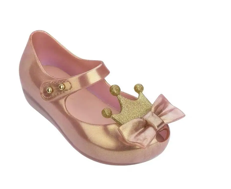 Melissa/; обувь для девочек с ультраяркой короной; оригинальные прозрачные сандалии для девочек; детские сандалии; детская пляжная обувь; нескользящая обувь для малышей