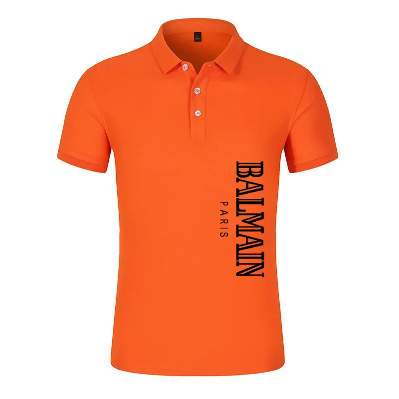 

2021 Men's Polo Shirt Summer Stitching Polos Business Shirt Men Lapel Casual Slim Solid Color Fashion Breathable Letter Shirt