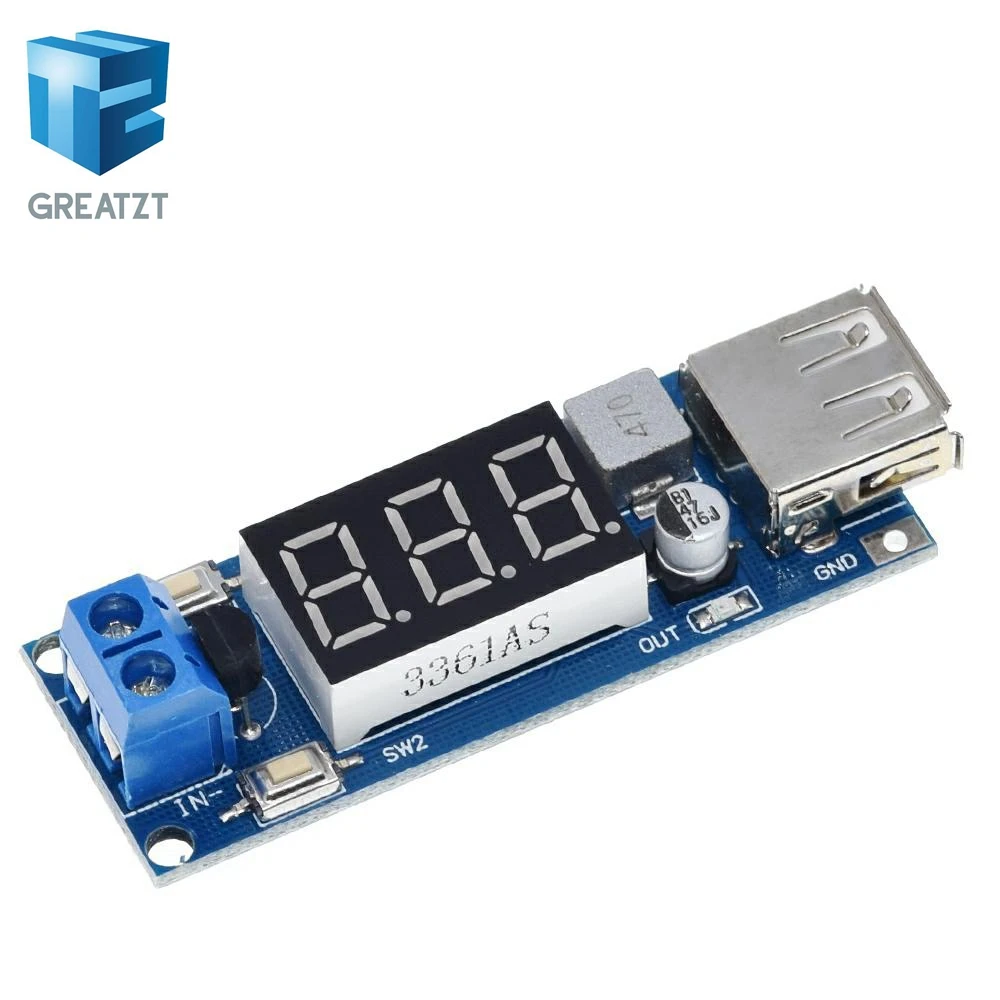 GREATZT DC понижающий модуль двухпроводной вольтметр 5 В зарядное устройство USB или