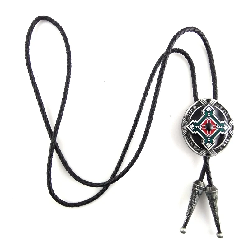 

5pcs/lot Wholesale Indian Art Bolo Tie for Men Leather Cord Necklace Western Cowboy Wedding Guest Gift Fashion Accessories