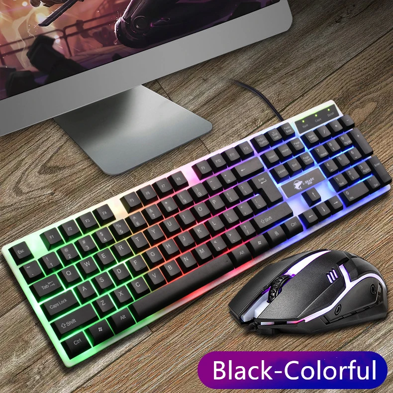 104 набор игровых клавиатур с RGB подсветкой проводная эргономичная клавиатура