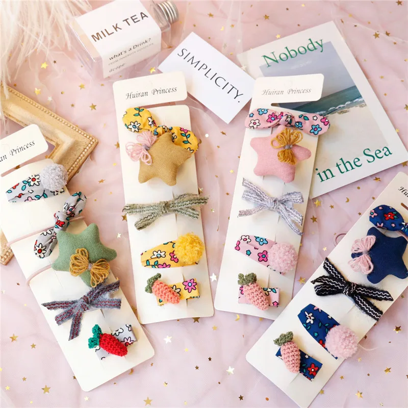 Супер ткань для малышей 5 шт./компл. Star Заколки волос девочек заколка День