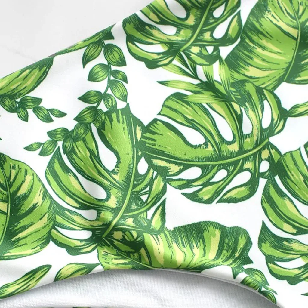 

2021 Sexy Women Bikini Set Summer Print Padded Swimwear Push-up High Waist Bathing Brazilian Swimsuit Beachwear Maillot De Bain