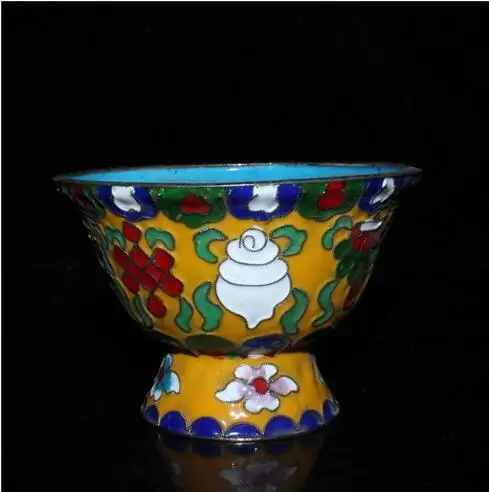 

Chinois ancien artisanat cloisonné peint avec bol de siège