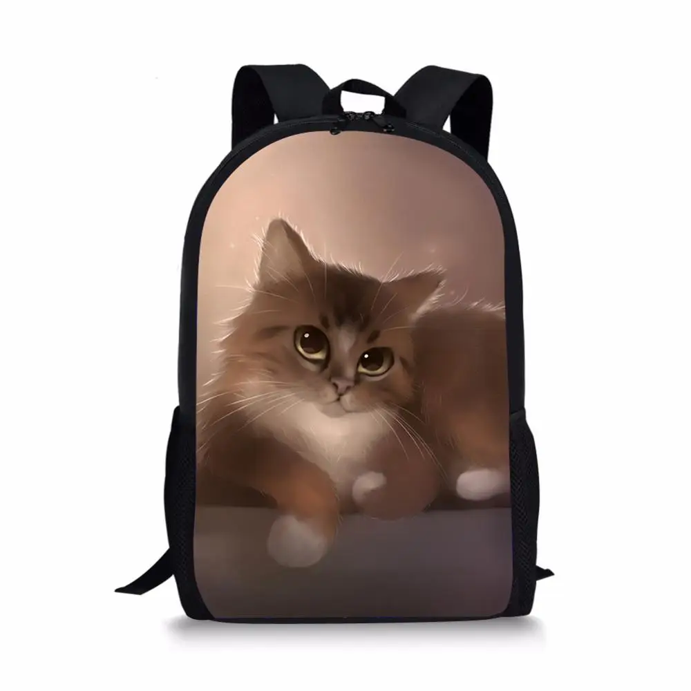 HaoYun Children's School Backpack Fantasy Cats Pattern Kids School Book Bags Kawaii Animal Design Paint Women's Travel Backpack