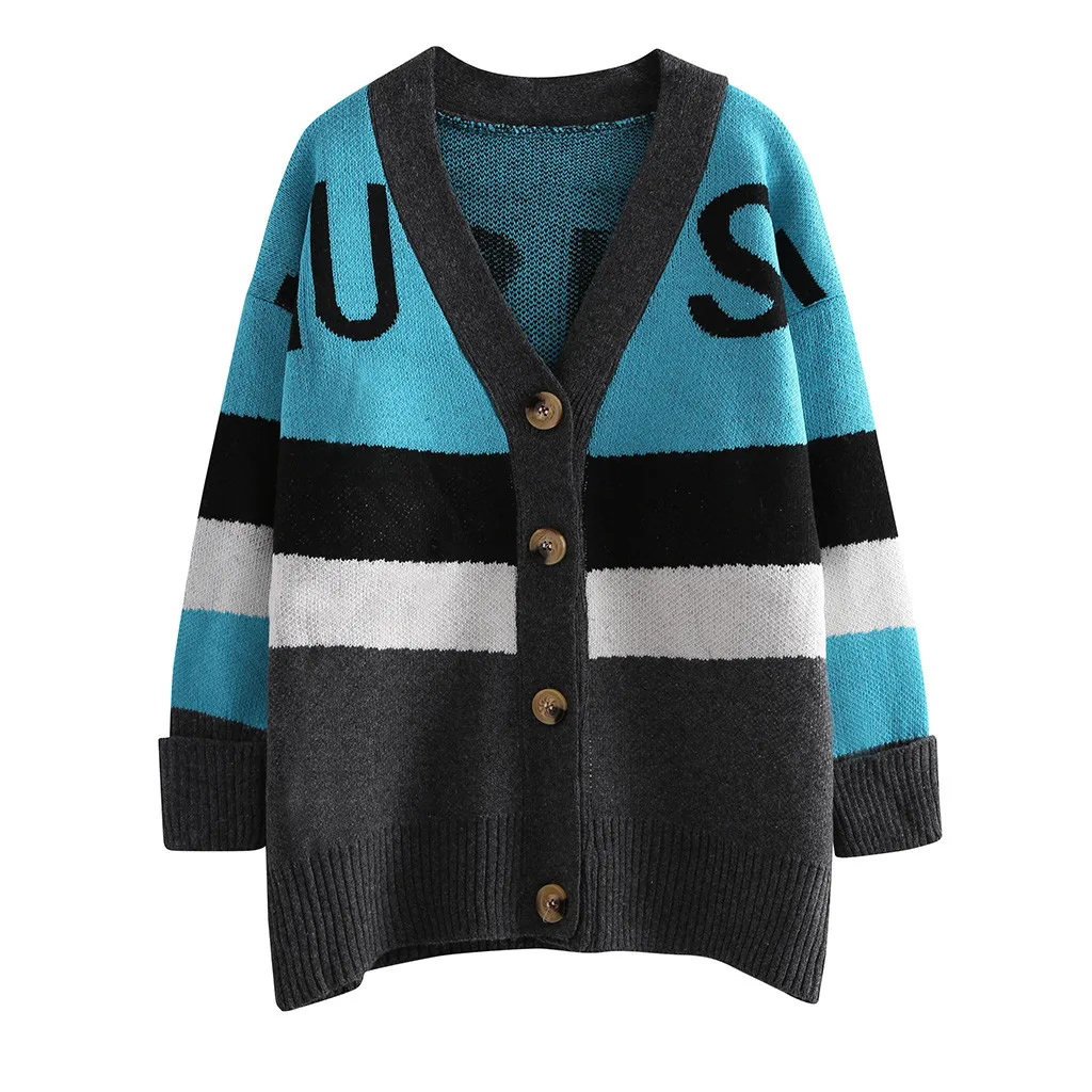 Новинка 2019 осенне зимний женский кардиган с v образным вырезом и пуговицами